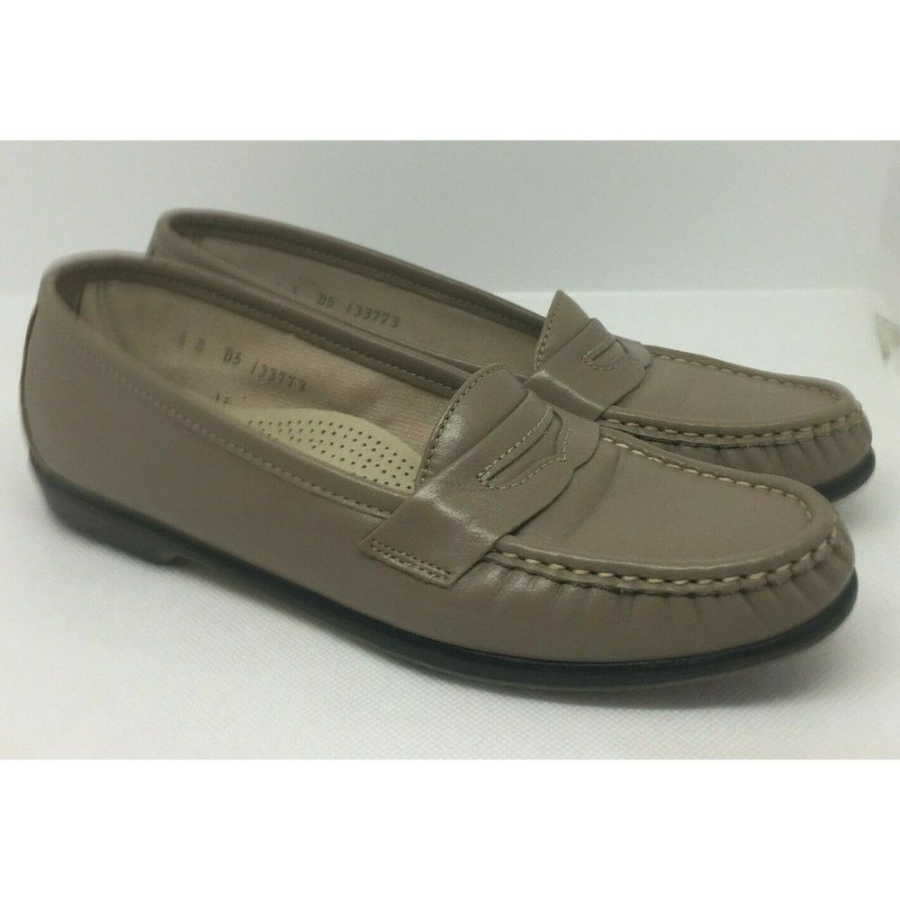 SAS Penny Loafers Tan Leather Tripad Sz 8